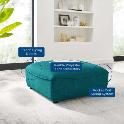 Comprise Sectional Sofa Ottoman, Fabric, Teal Blue, 20015