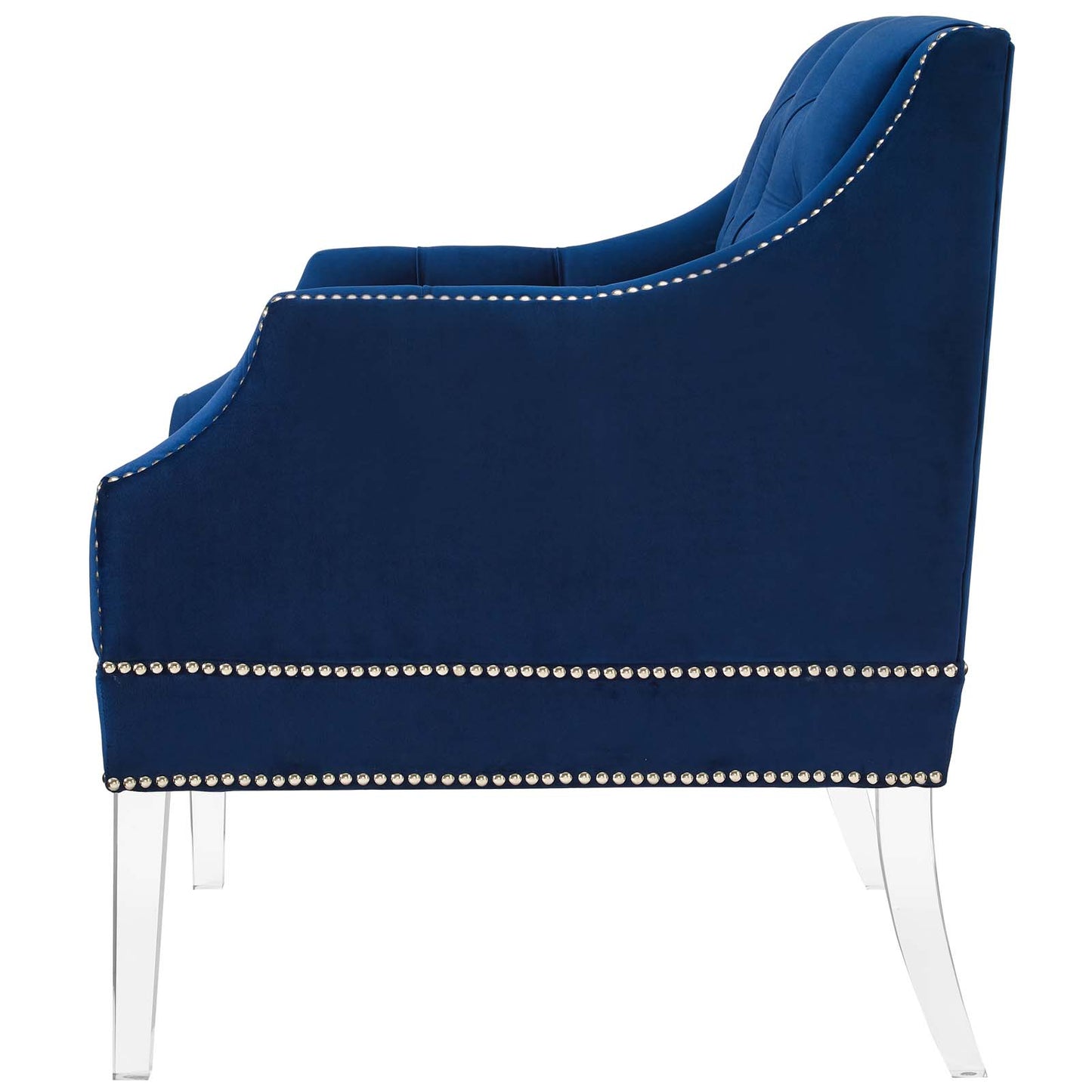 Proverbial Armchair Performance Velvet Set of 2, Velvet, Blue Navy, 20020