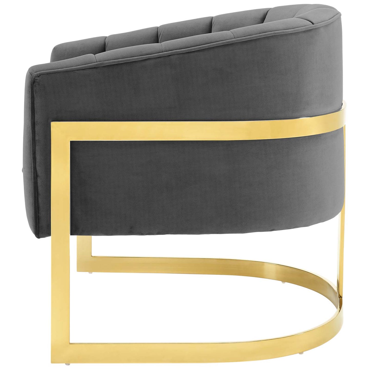 Esteem Accent Armchair Performance Velvet Set of 2, Velvet, Metal Steel, Grey Gray, 20022
