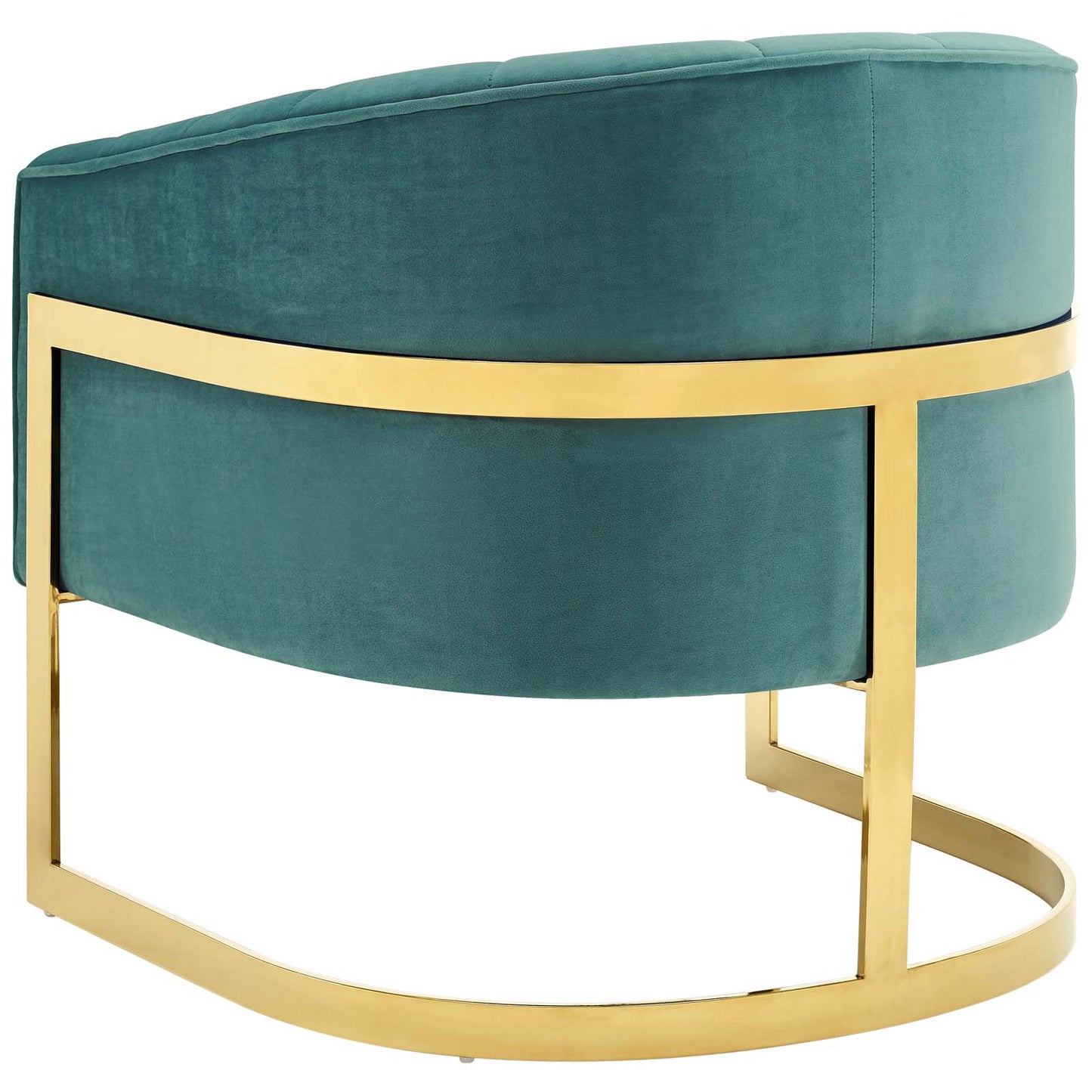 Esteem Accent Armchair Performance Velvet Set of 2, Velvet, Metal Steel, Teal Blue, 20025