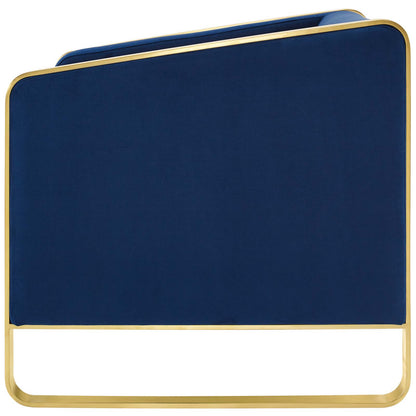 Visualize Armchair Performance Velvet Set of 2, Velvet, Metal Steel, Blue Navy, 20028
