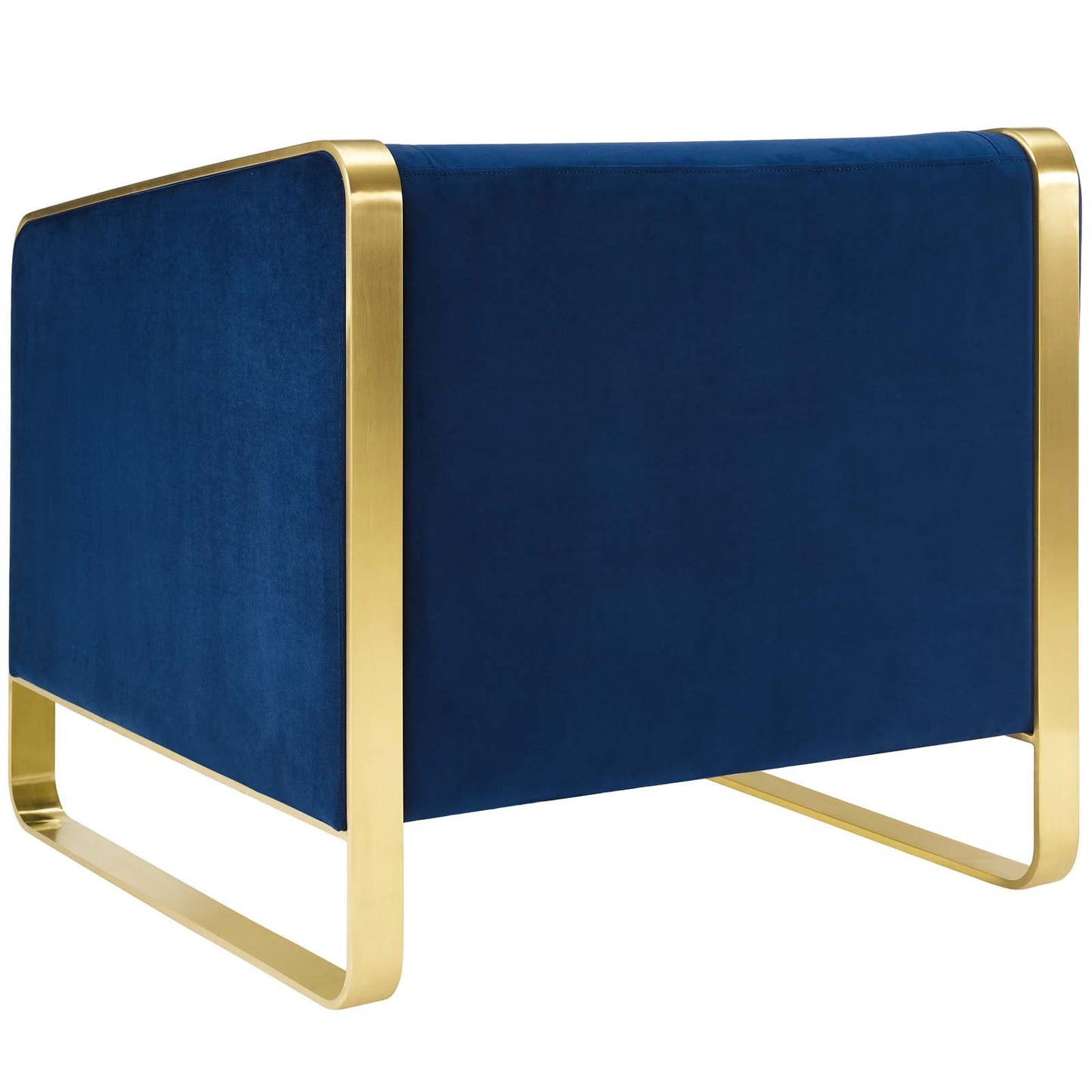 Visualize Armchair Performance Velvet Set of 2, Velvet, Metal Steel, Blue Navy, 20028