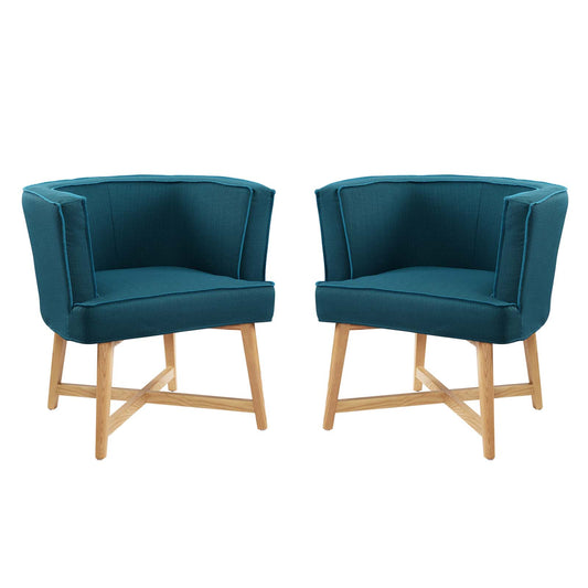 Anders Accent Chair Upholstered Fabric Set of 2, Fabric, Wood, Navy Blue, 20029