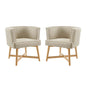 Anders Accent Chair Upholstered Fabric Set of 2, Fabric, Wood, Beige, 20030