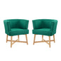 Anders Accent Chair Upholstered Fabric Set of 2, Fabric, Wood, Teal Blue, 20033