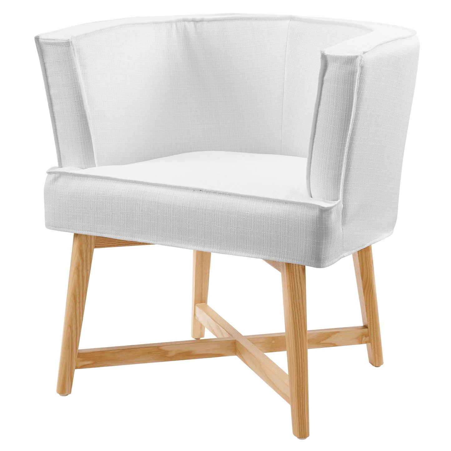 Anders Accent Chair Upholstered Fabric Set of 2, Fabric, Wood, White, 20034