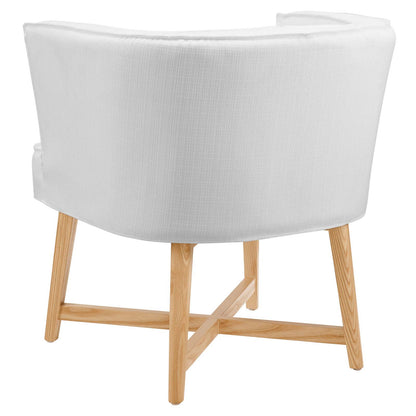 Anders Accent Chair Upholstered Fabric Set of 2, Fabric, Wood, White, 20034