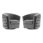 Rogue Armchair Performance Velvet Set of 2, Velvet, Grey Gray, 20035