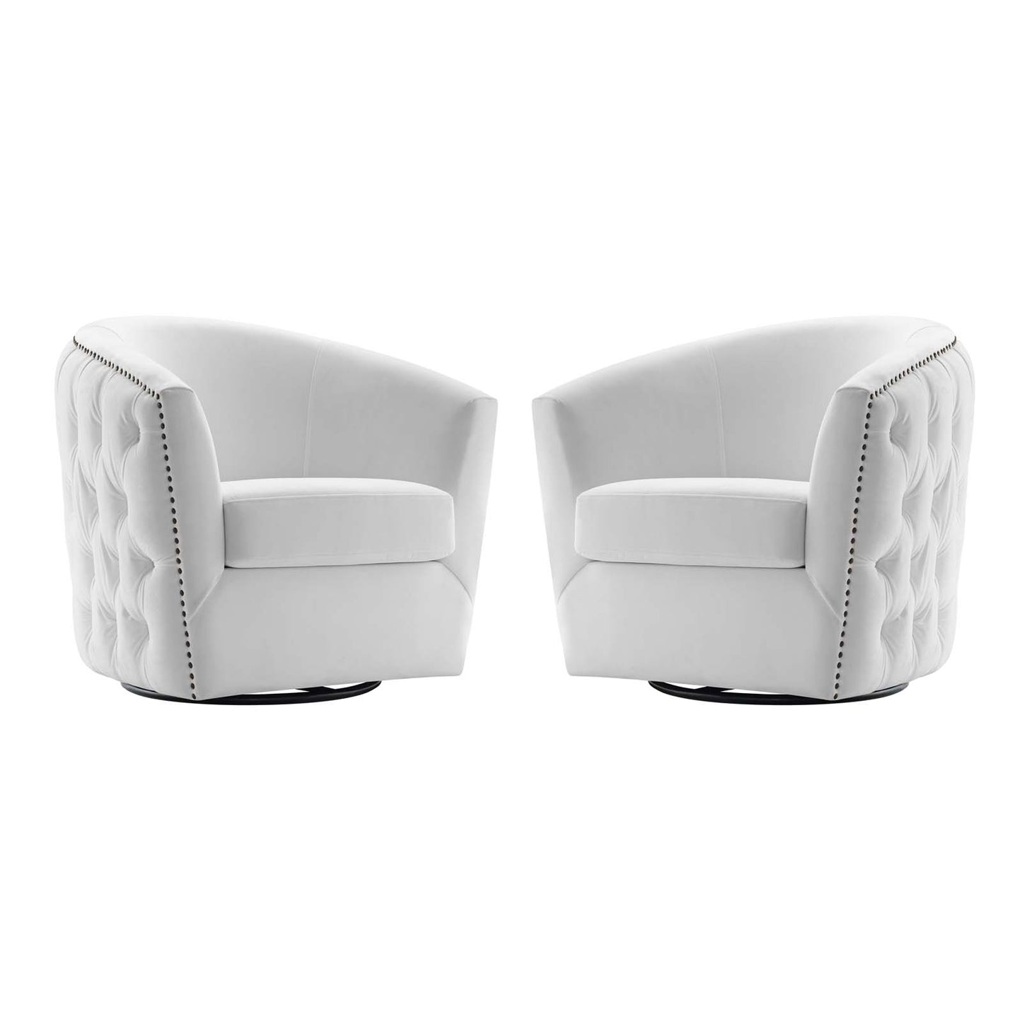 Rogue Armchair Performance Velvet Set of 2, Velvet, White, 20037