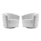 Rogue Armchair Performance Velvet Set of 2, Velvet, White, 20037