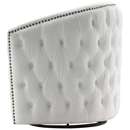 Rogue Armchair Performance Velvet Set of 2, Velvet, White, 20037