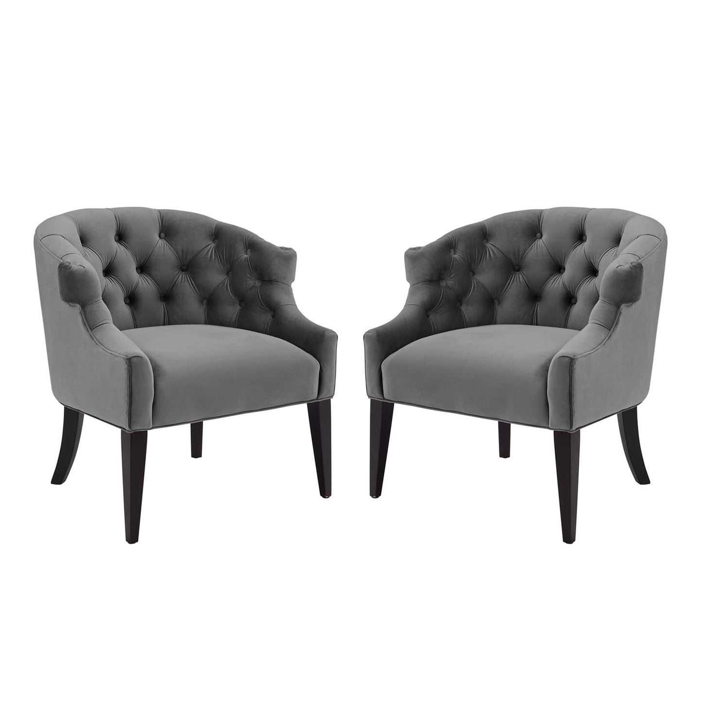 Precept Armchair Performance Velvet Set of 2, Velvet, Grey Gray, 20039
