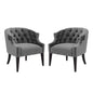 Precept Armchair Performance Velvet Set of 2, Velvet, Grey Gray, 20039