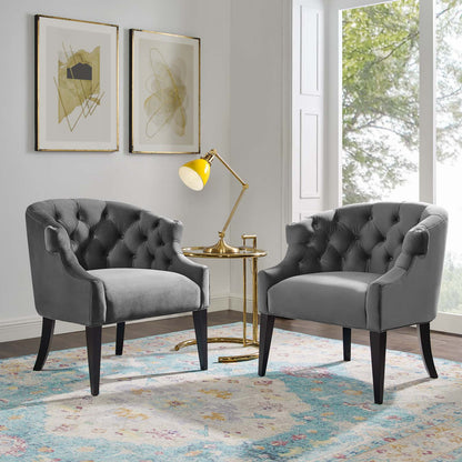 Precept Armchair Performance Velvet Set of 2, Velvet, Grey Gray, 20039