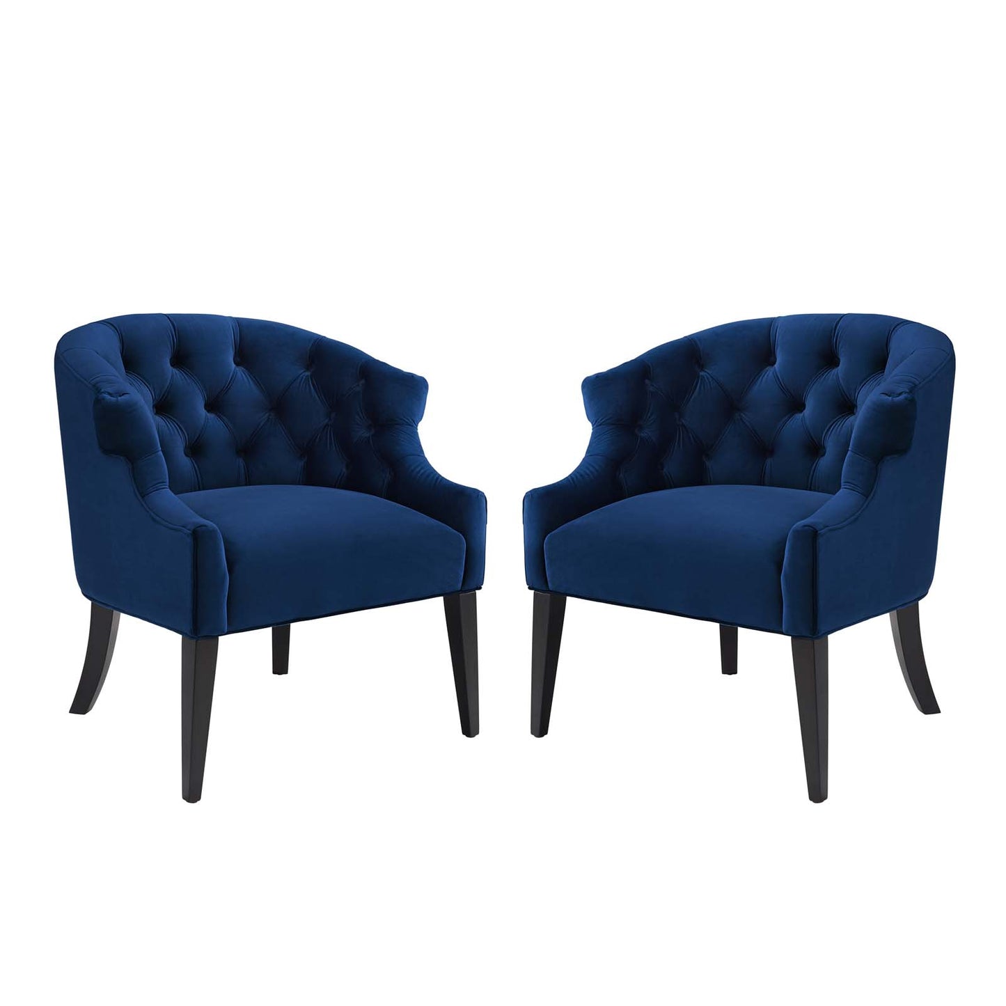Precept Armchair Performance Velvet Set of 2, Velvet, Blue Navy, 20040