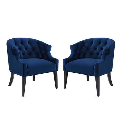Precept Armchair Performance Velvet Set of 2, Velvet, Blue Navy, 20040
