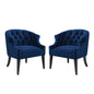 Precept Armchair Performance Velvet Set of 2, Velvet, Blue Navy, 20040