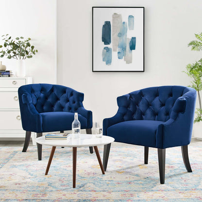 Precept Armchair Performance Velvet Set of 2, Velvet, Blue Navy, 20040