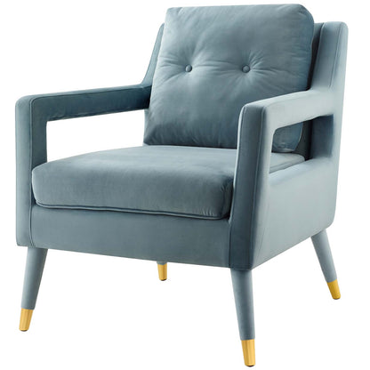 Premise Armchair Performance Velvet Set of 2, Velvet, Light Blue, 20044