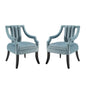 Harken Accent Chair Performance Velvet Set of 2, Velvet, Light Blue, 20048