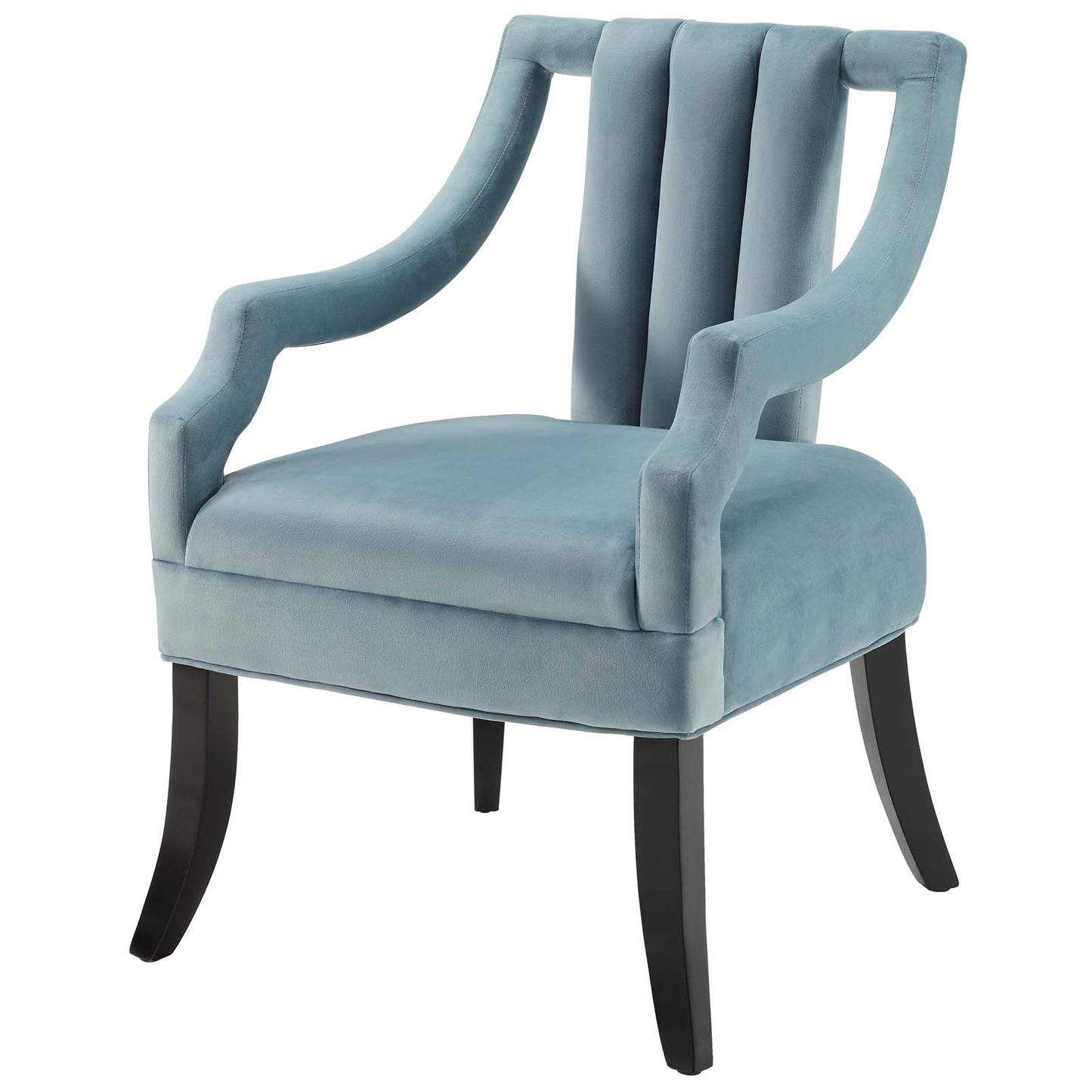 Harken Accent Chair Performance Velvet Set of 2, Velvet, Light Blue, 20048