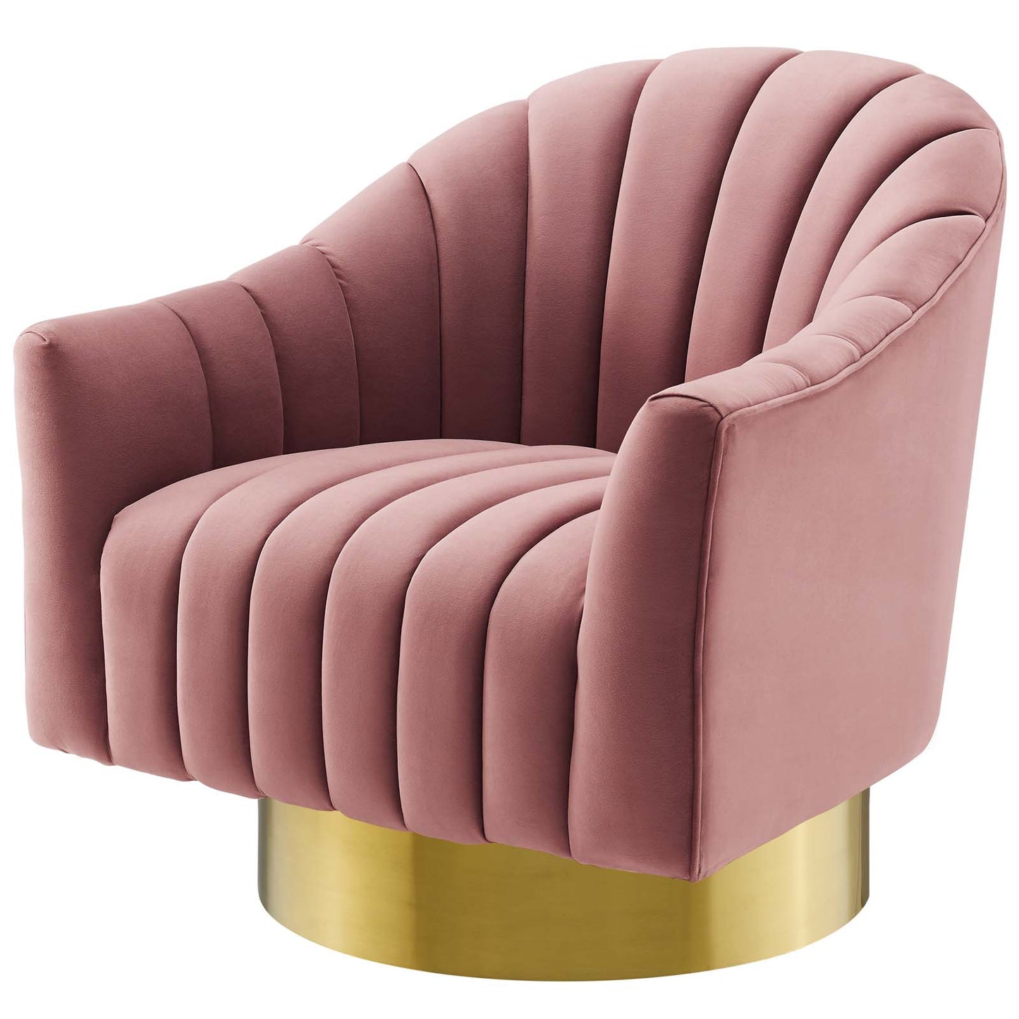 Buoyant Swivel Chair Performance Velvet Set of 2, Velvet, Metal Steel, Pink, 20051
