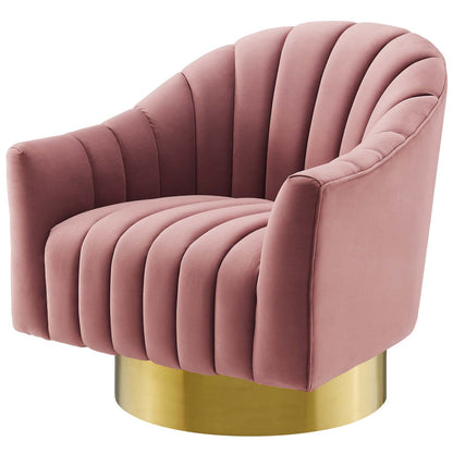 Buoyant Swivel Chair Performance Velvet Set of 2, Velvet, Metal Steel, Pink, 20051