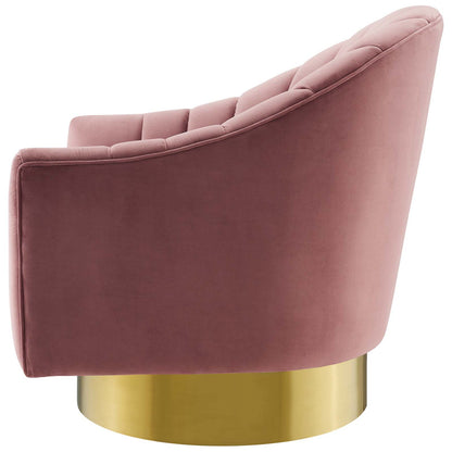 Buoyant Swivel Chair Performance Velvet Set of 2, Velvet, Metal Steel, Pink, 20051
