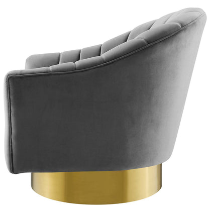 Buoyant Swivel Chair Performance Velvet Set of 2, Velvet, Metal Steel, Grey Gray, 20052