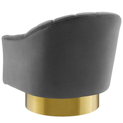 Buoyant Swivel Chair Performance Velvet Set of 2, Velvet, Metal Steel, Grey Gray, 20052