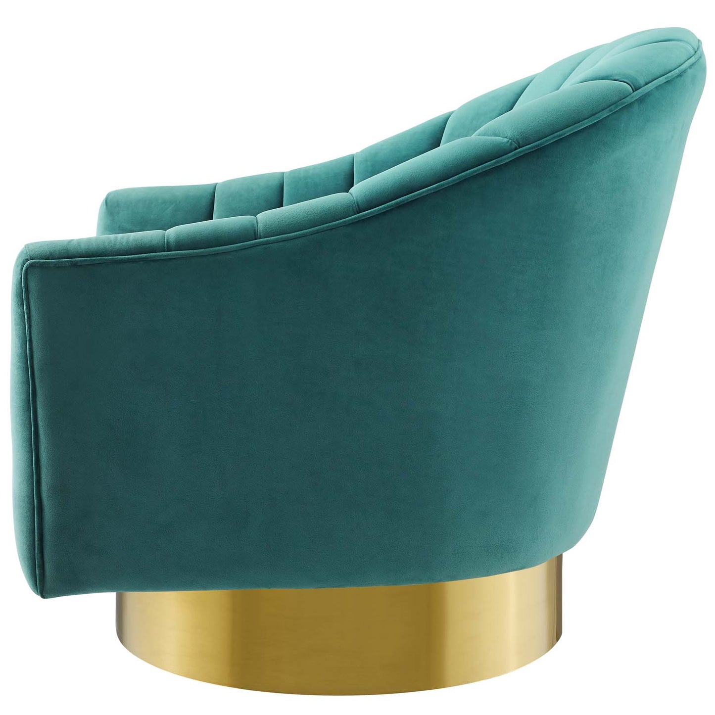 Buoyant Swivel Chair Performance Velvet Set of 2, Velvet, Metal Steel, Teal Blue, 20054