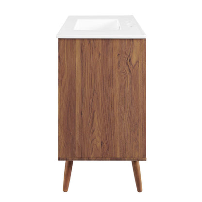 Transmit 36" Bathroom Vanity, Wood, Brown Walnut White, 20059