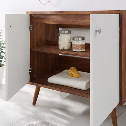 Transmit 36" Bathroom Vanity, Wood, Brown Walnut White, 20059