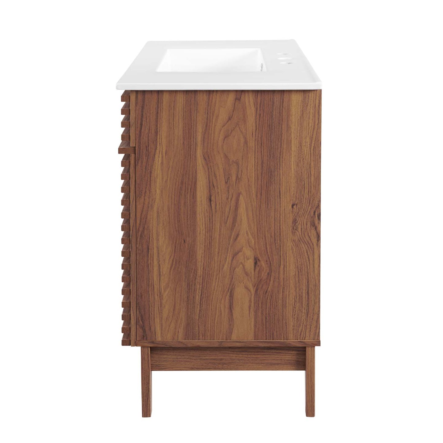 Render 36" Bathroom Vanity, Wood, Brown Walnut White, 20061