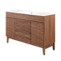 Render 48" Single Sink Bathroom Vanity, Wood, Brown Walnut White, 20063