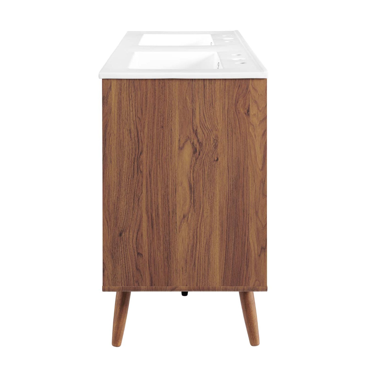 Transmit 48" Double Sink Bathroom Vanity, Wood, Brown Walnut White, 20064