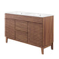 Render 48" Double Sink Bathroom Vanity, Wood, Brown Walnut White, 20065