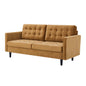Exalt Tufted Performance Velvet Sofa, Velvet, Brown, 23140