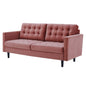 Exalt Tufted Performance Velvet Sofa, Velvet, Pink, 23141