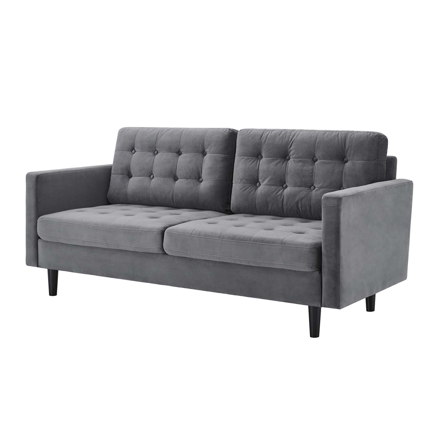 Exalt Tufted Performance Velvet Sofa, Velvet, Grey Gray, 23142