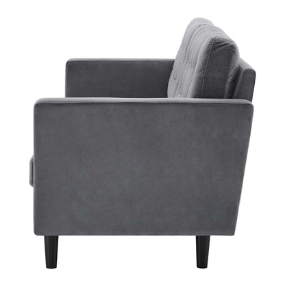 Exalt Tufted Performance Velvet Sofa, Velvet, Grey Gray, 23142