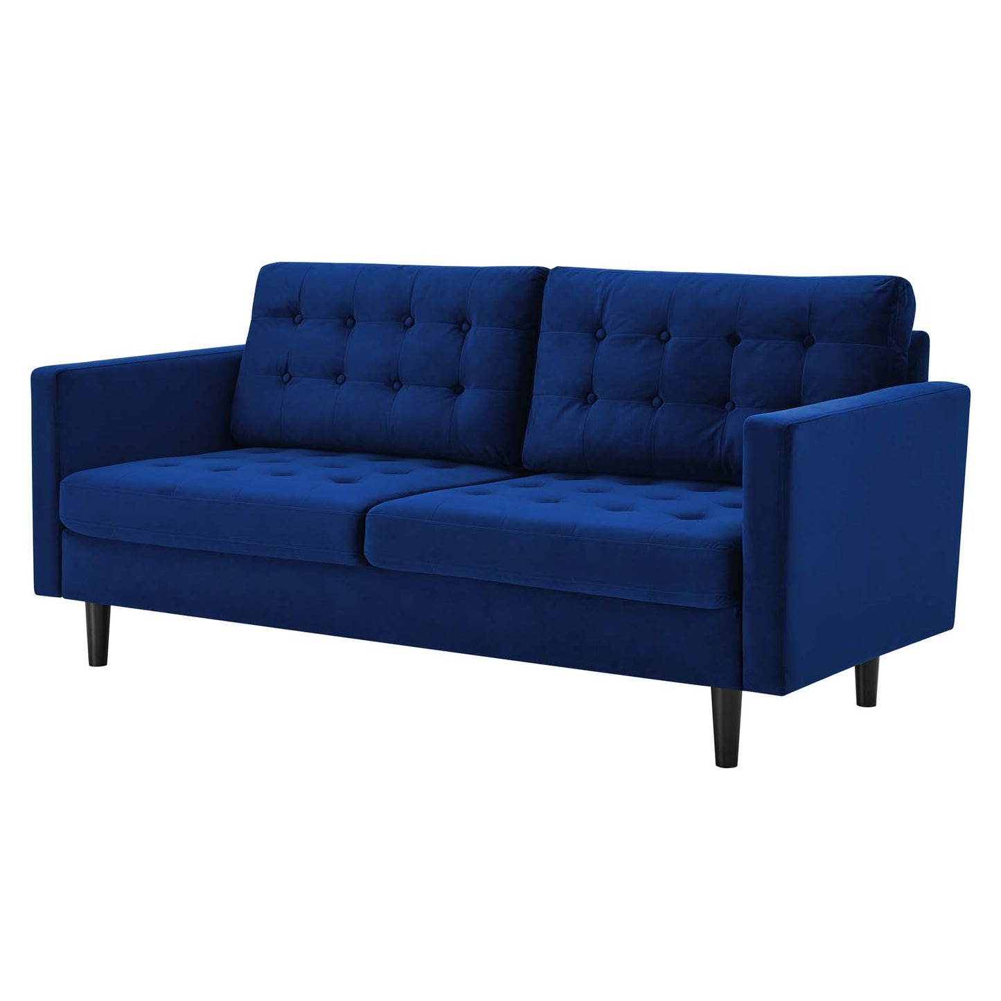 Exalt Tufted Performance Velvet Sofa, Velvet, Blue Navy, 23143