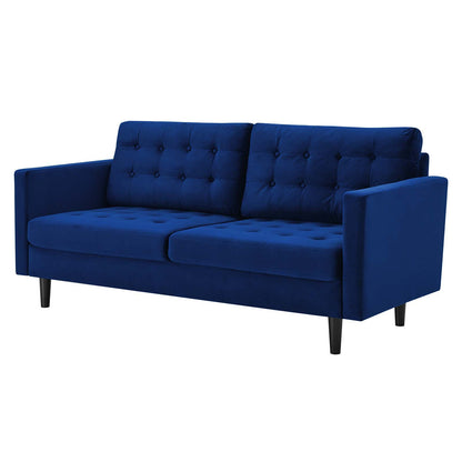 Exalt Tufted Performance Velvet Sofa, Velvet, Blue Navy, 23143