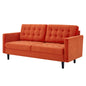 Exalt Tufted Performance Velvet Sofa, Velvet, Orange, 23144