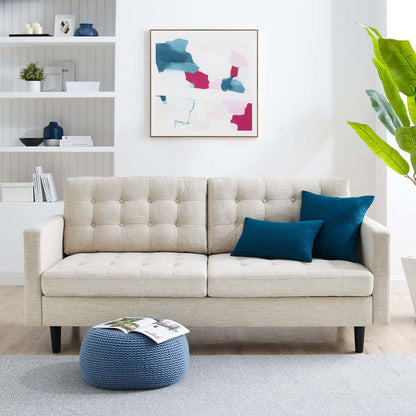 Exalt Tufted Fabric Sofa, Fabric, Beige, 23145