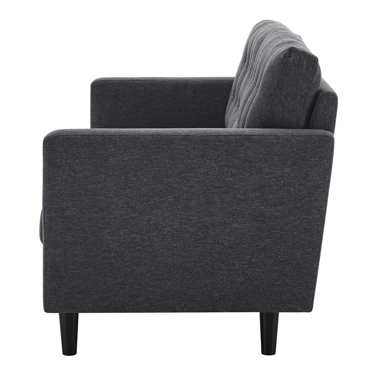 Exalt Tufted Fabric Sofa, Fabric, Dark Grey Gray, 23146