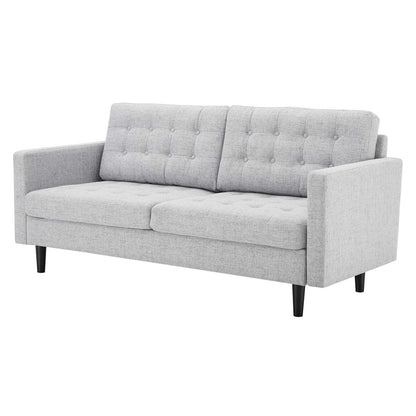 Exalt Tufted Fabric Sofa, Fabric, Light Grey Gray, 23147