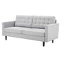 Exalt Tufted Fabric Sofa, Fabric, Light Grey Gray, 23147