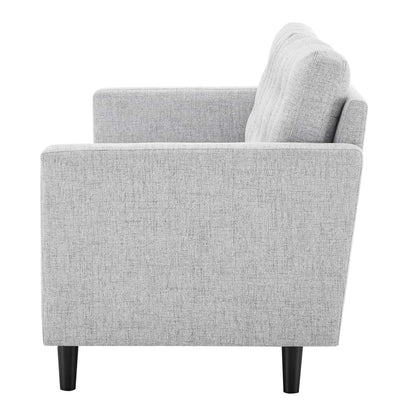 Exalt Tufted Fabric Sofa, Fabric, Light Grey Gray, 23147