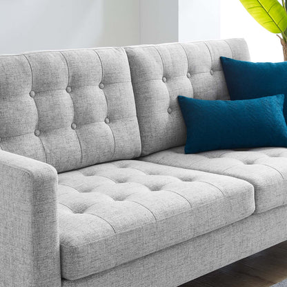 Exalt Tufted Fabric Sofa, Fabric, Light Grey Gray, 23147